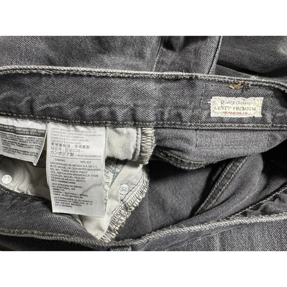 Levis 501 xx Skinny Jeans Womens 27x28 Black Button Fly Denim Distressed Cotton - Picture 9 of 13